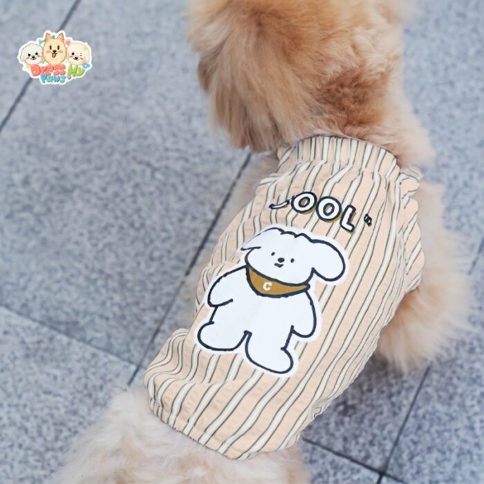 JA2417 127-135 (2) Striped Pet Vest with Cartoon Print