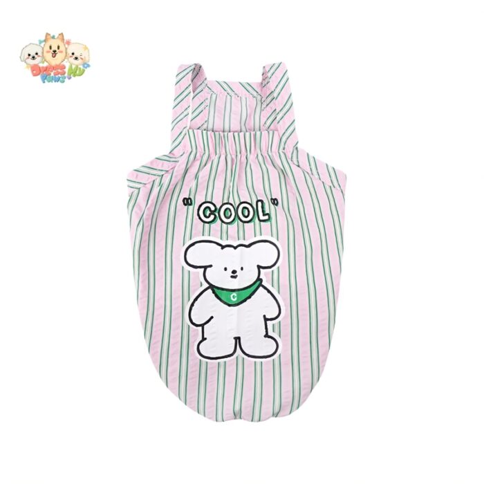JA2417 127-135 (8) Striped Pet Vest with Cartoon Print