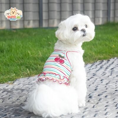 JA2418 136-144 (7) Cherry Striped Dog Dress