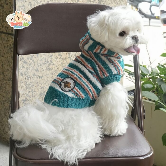 JA2428 227-235 (3) Striped Hooded Dog Sweater