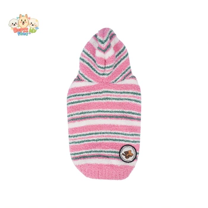 JA2428 227-235 (9) Striped Hooded Dog Sweater