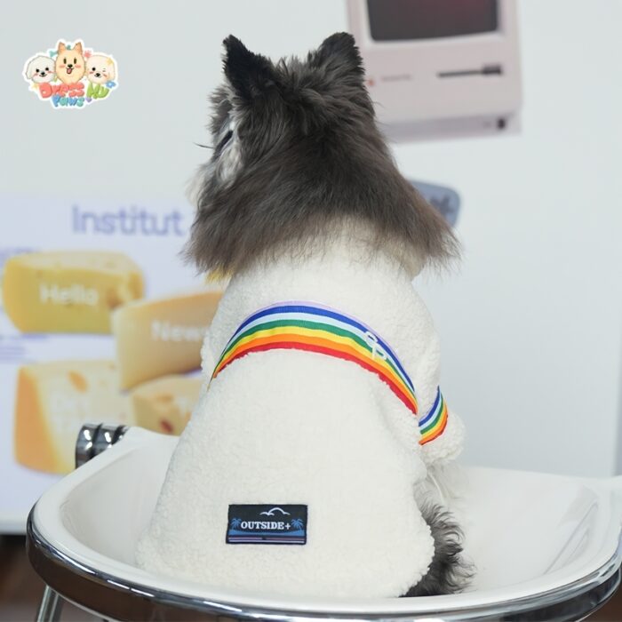 JA2435 287-293 (2) Rainbow Stripe Fleece Dog Jacket