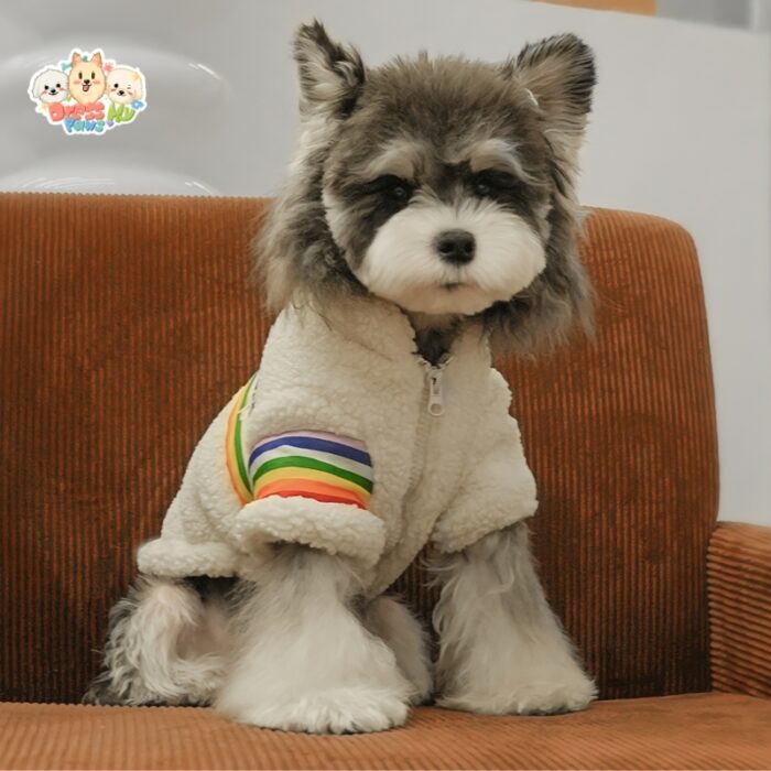 JA2435 287-293 (6) Rainbow Stripe Fleece Dog Jacket