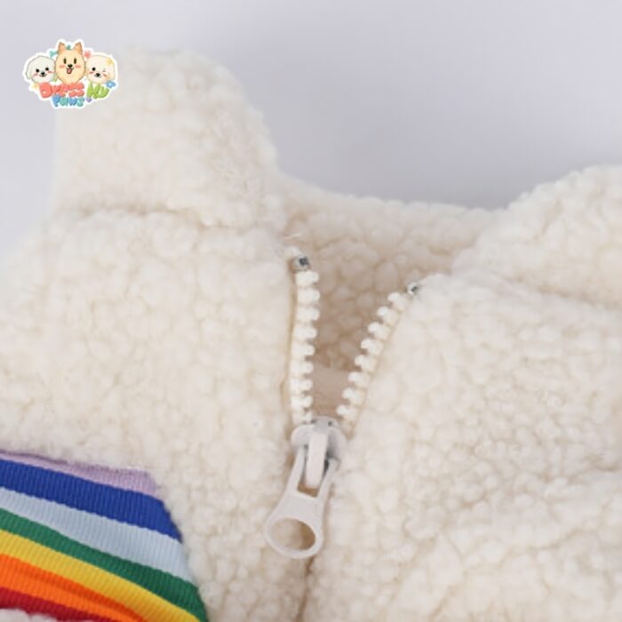 JA2435 287-293 (7) Rainbow Stripe Fleece Dog Jacket