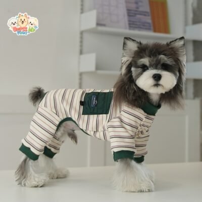 JA2446 386-396 (10) Striped Four-Legged Dog Jacket gestreifte vierbeinige hundejacke mit tasche