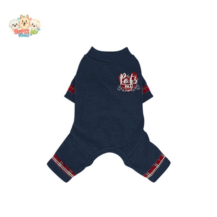 JA2453 449-455 (7) Plaid Patchwork Dog Jumpsuit