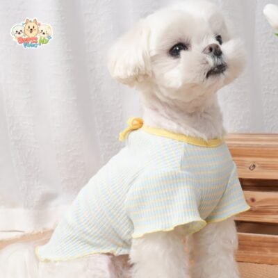 Striped floral dog shirt