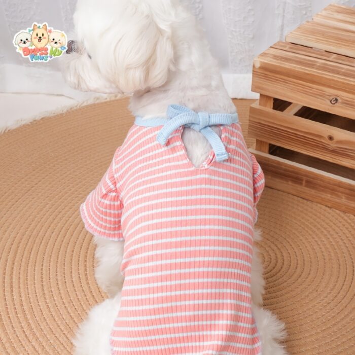 JA2574 74-80 (6) Striped floral dog shirt