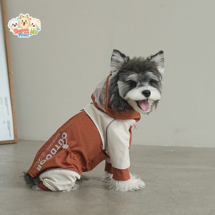 MA2509 1-9 (3) All-Weather Full-Coverage Dog Raincoat with Hood