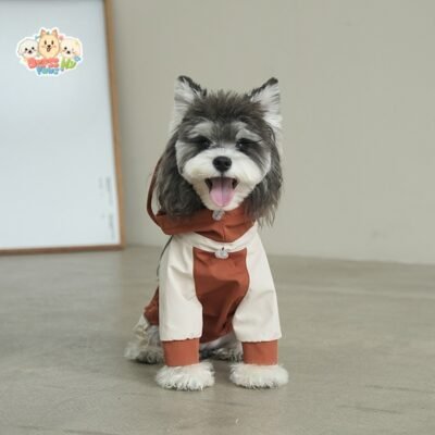 Dog raincoat with hood