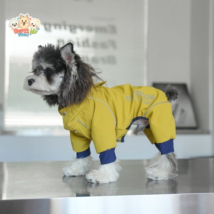 MA2510 10-18 (4) Color-Block Waterproof Dog Parka with Full-Leg Coverage