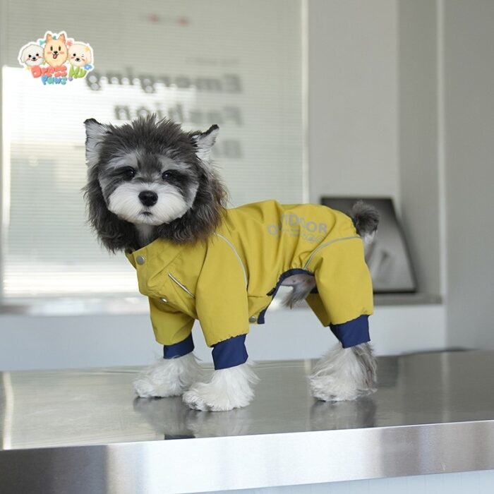 MA2510 10-18 (6) Color-Block Waterproof Dog Parka with Full-Leg Coverage