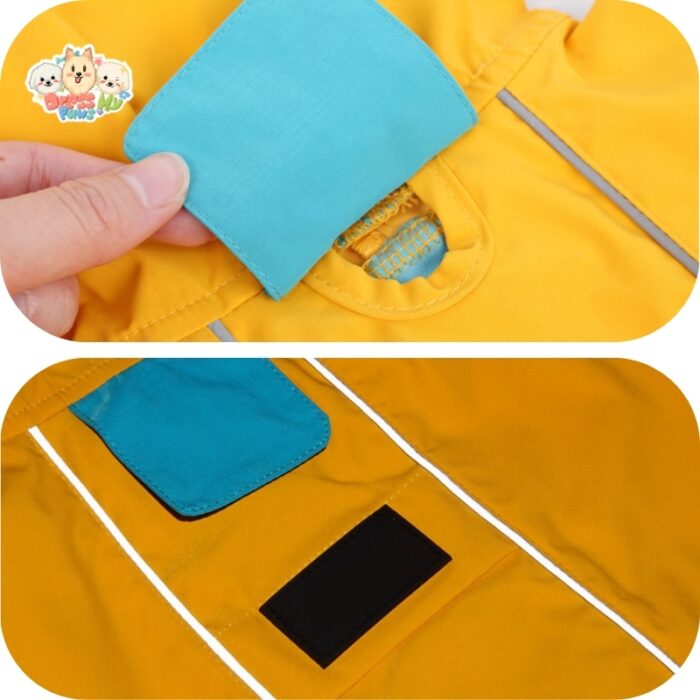 MA2518 41-48 (8) Waterproof Dog Raincoat with Reflective Strips & Adjustable Fit