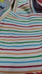 Striped Lace Trim Sling with Cherry Embroidery